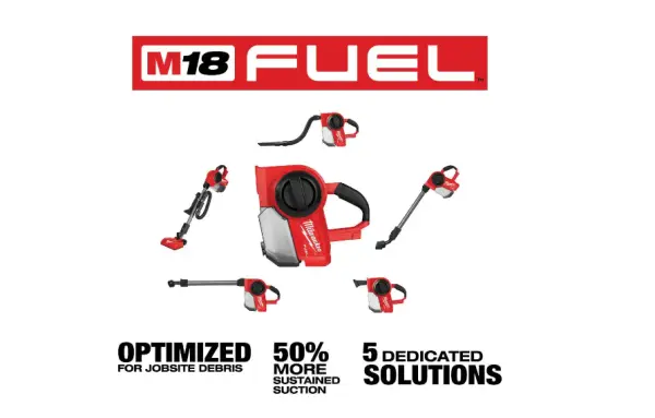 0940-20 M18 FUEL 18-Volt-Lithium-Ionen-Akku-Handsauger mit bürstenlosem Motor, 0,25 Gal., kabellos für Baustellen – inkl. 5,0-Ah-Akku und Ladegerät