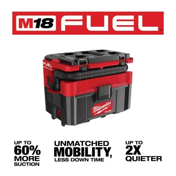 0970-20-48-11-1862 M18 FUEL PACKOUT Akku-Trocken-/Nasssauger, 18 V Lithium-Ion, 9,5 l Fassungsvermögen, inkl. (2) M18 HIGH OUTPUT Akkus mit 6,0 Ah