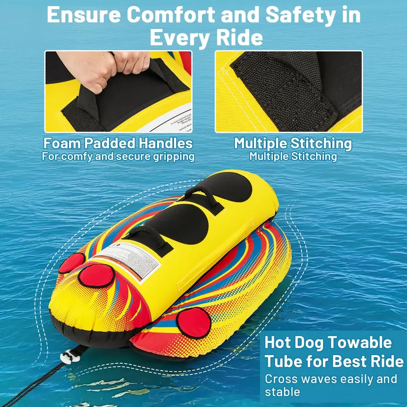 1–2-Personen-Hot-Dog-Röhre für Boote zum Schleppen