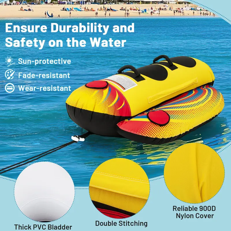 1–2-Personen-Hot-Dog-Röhre für Boote zum Schleppen