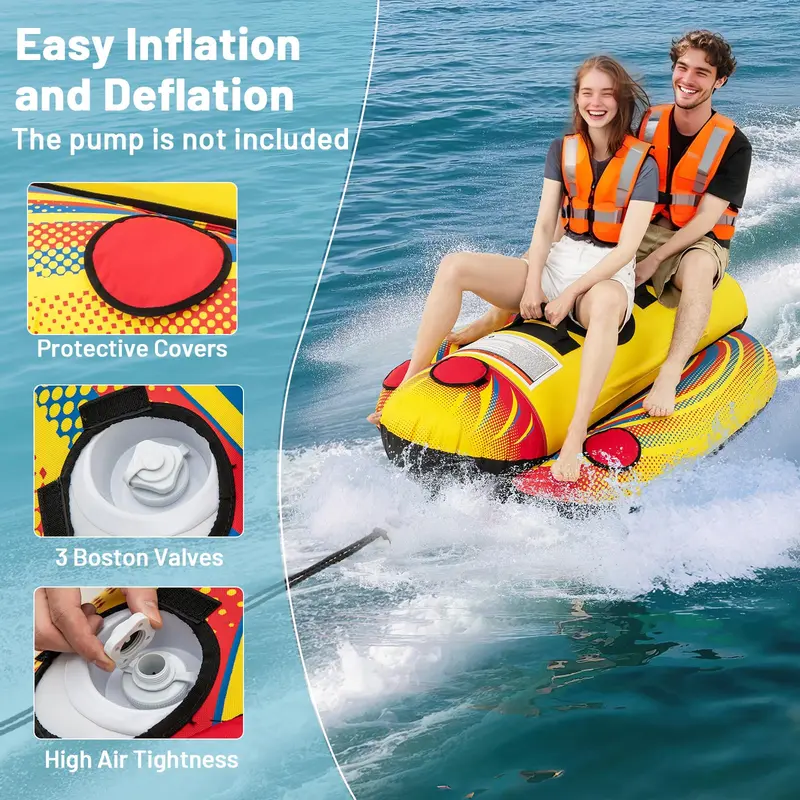 1–2-Personen-Hot-Dog-Röhre für Boote zum Schleppen