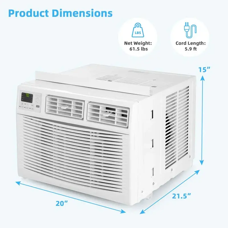 10.000 BTU leiser Fensterklimagerät mit Fernbedienung, AMP-ECO-Modus, ENERGY STAR-Zertifizierung und 3-in-1-Funktion (Kühlung, Entfeuchtung, Lüftung) 2