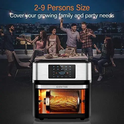 10-in-1-Luftfritteuse-Backofen, 20-Quart-Luftfritteuse-Toaster-Backofen-Kombigerät, große 1800-W-Luftfritteuse mit Heißluftfunktion, Rotisserie und Trocknungsfunktion, ETL-zertifiziert 2