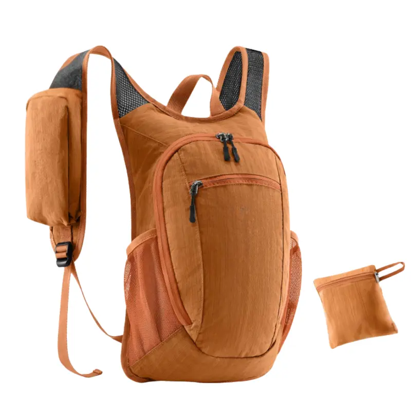 10-Liter-Falt-Rucksack für Wanderungen mit Brustgurt und Gurttaschen