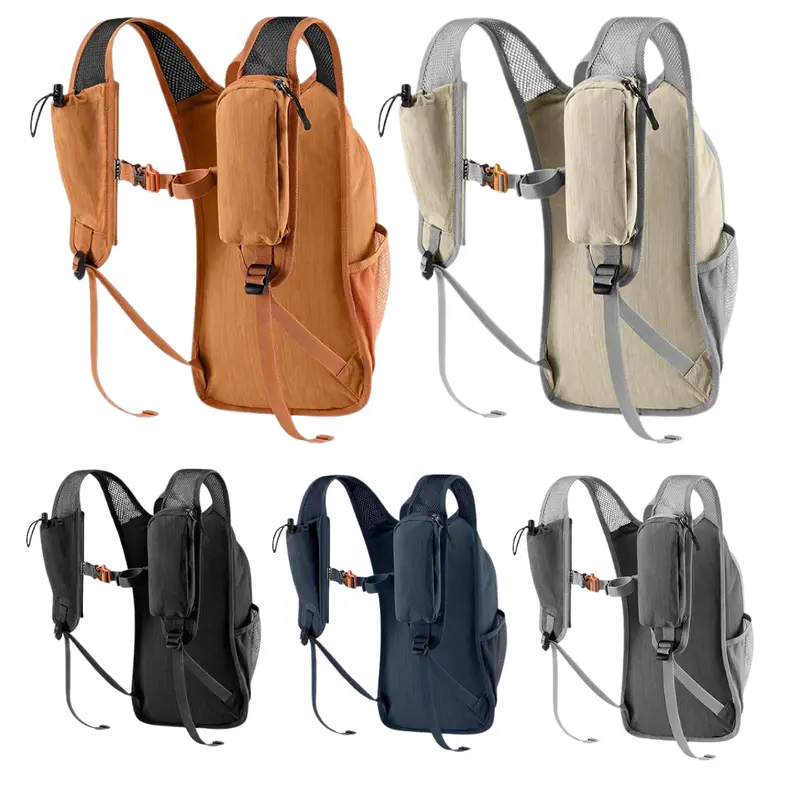 10-Liter-Falt-Rucksack für Wanderungen mit Brustgurt und Gurttaschen