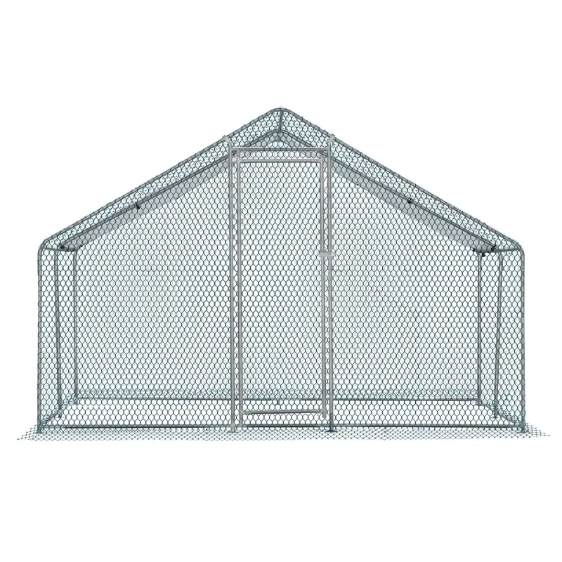 10 x 10 ft großer metallener Hühnerstall, begehbarer Geflügelkäfig mit wasserdichter Abdeckung – für Hühner, Hennen, Kaninchen, Katzen, Hunde und weitere Nutztiere; ideal für Außenbereiche, Garten, Hof und Landwirtschaft