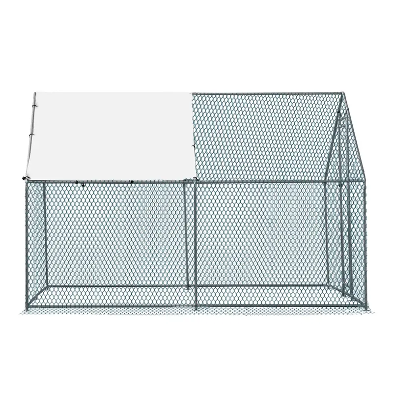 10 x 10 ft großer metallener Hühnerstall, begehbarer Geflügelkäfig mit wasserdichter Abdeckung – für Hühner, Hennen, Kaninchen, Katzen, Hunde und weitere Nutztiere; ideal für Außenbereiche, Garten, Hof und Landwirtschaft 2