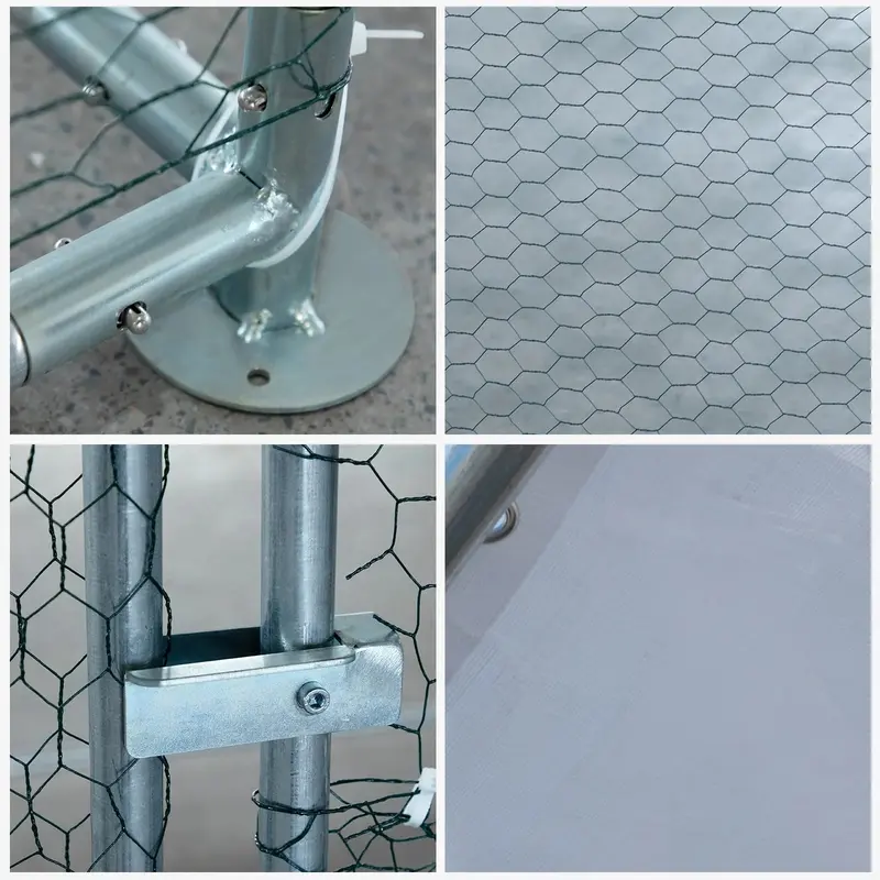 10 x 10 ft großer metallener Hühnerstall, begehbarer Geflügelkäfig mit wasserdichter Abdeckung – für Hühner, Hennen, Kaninchen, Katzen, Hunde und weitere Nutztiere; ideal für Außenbereiche, Garten, Hof und Landwirtschaft