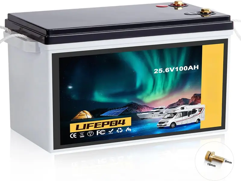 100-Ah-24-V-Lithium-Akku mit integriertem 100-A-BMS – bis zu 20.000 Tiefentladungen, ideal für Echolot-Motoren, Marineanwendungen, Wohnmobile, Boote und Solaranlagen sowie Heimspeicher