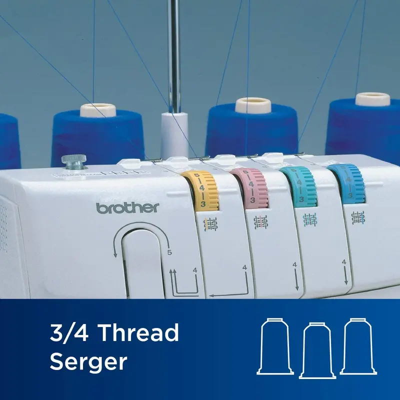 1034D Overlockmaschine von Brother – Hochleistungsgerät mit Metallrahmen, 1300 Stiche pro Minute, abnehmbarer Fadenfangschale und 3 inkludierten Nähfüßen