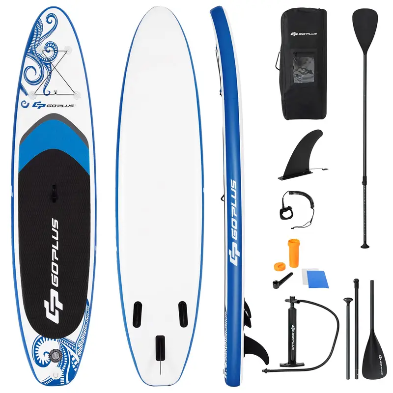 10,5 / 11 Fuß aufblasbares Stand-Up-Paddleboard (SUP), 6,5 Zoll dick mit Transporttasche