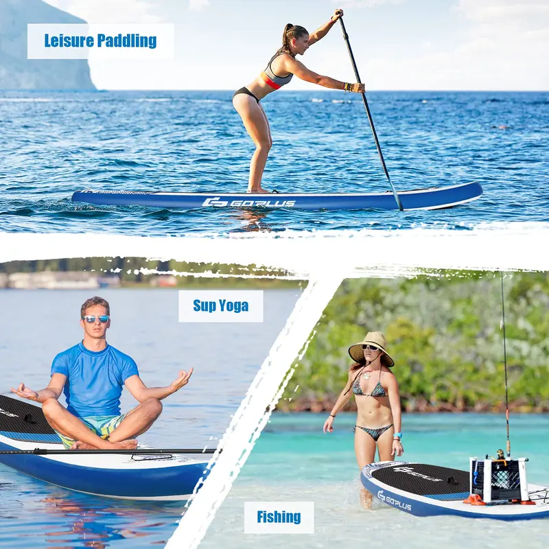 10,5 / 11 Fuß aufblasbares Stand-Up-Paddleboard (SUP), 6,5 Zoll dick mit Transporttasche
