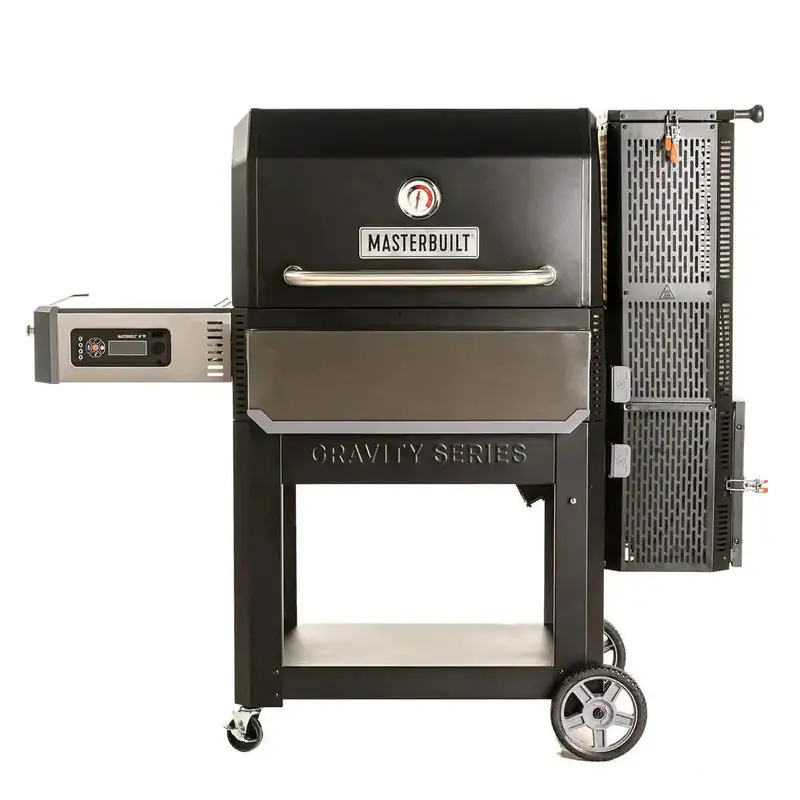1050 Digitaler Holzkohlegrill und Räuchergerät-Kombi in Schwarz