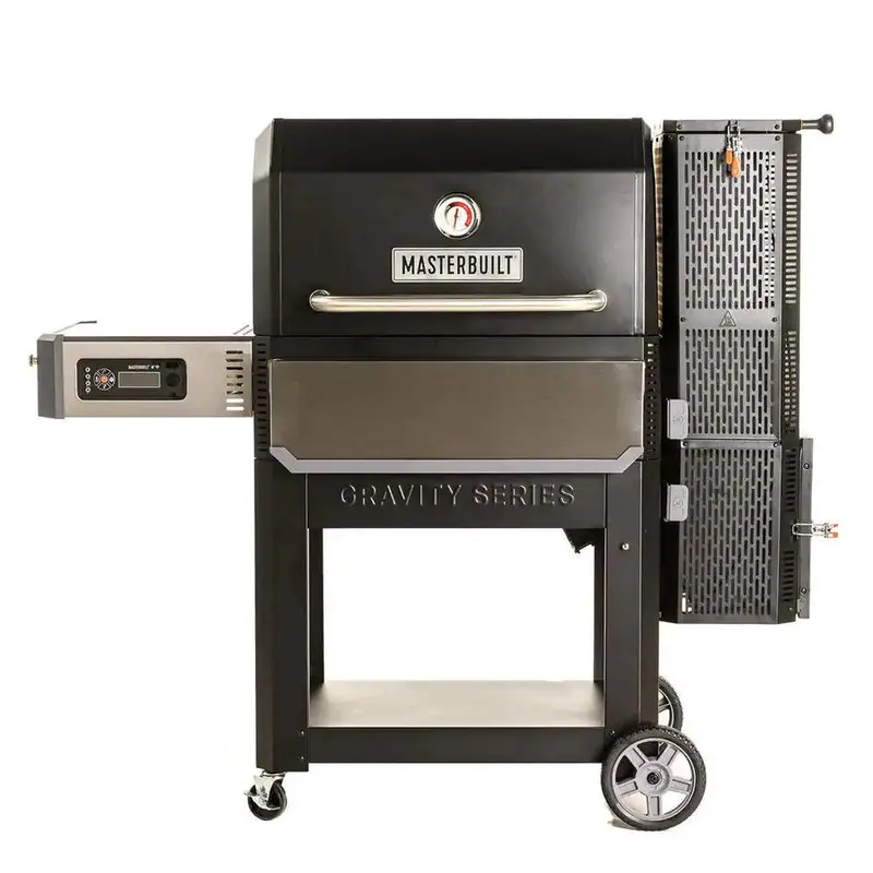 1050 Digitaler Holzkohlegrill und Räucherofen-Kombigerät in Schwarz