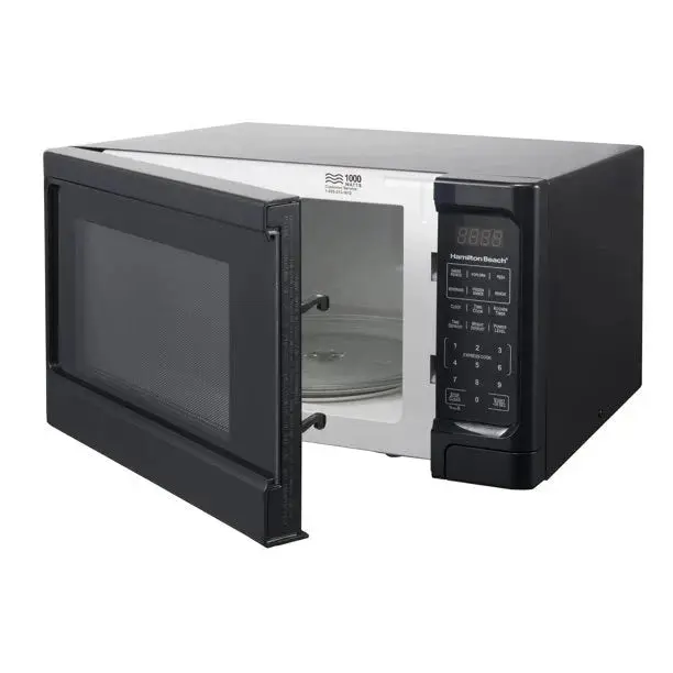 1,1 Cu. Ft. elegante schwarze digitale Mikrowelle – mühelose Touchpad-Steuerung.