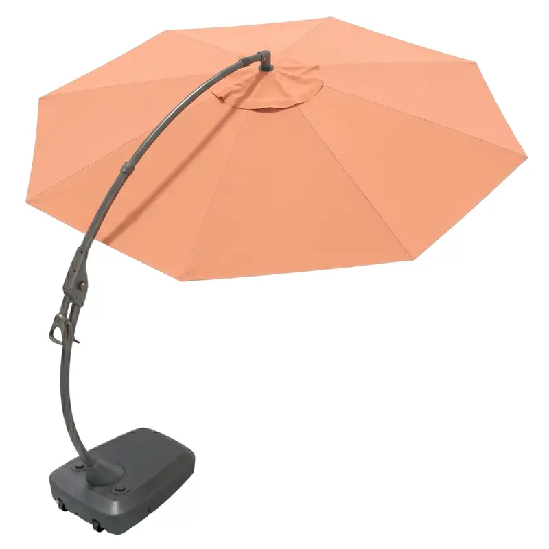 12 ft runder Kragarm-Marktschirm mit rollbarem, befüllbarem Sockel
