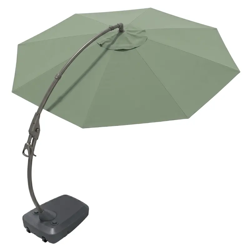 12 ft runder Kragarm-Marktschirm mit rollbarem, befüllbarem Sockel 2
