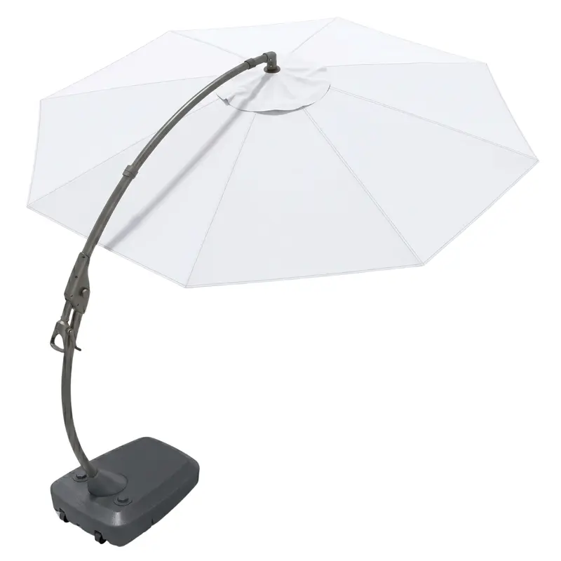 12 ft runder Kragarm-Marktschirm mit rollbarem, befüllbarem Sockel