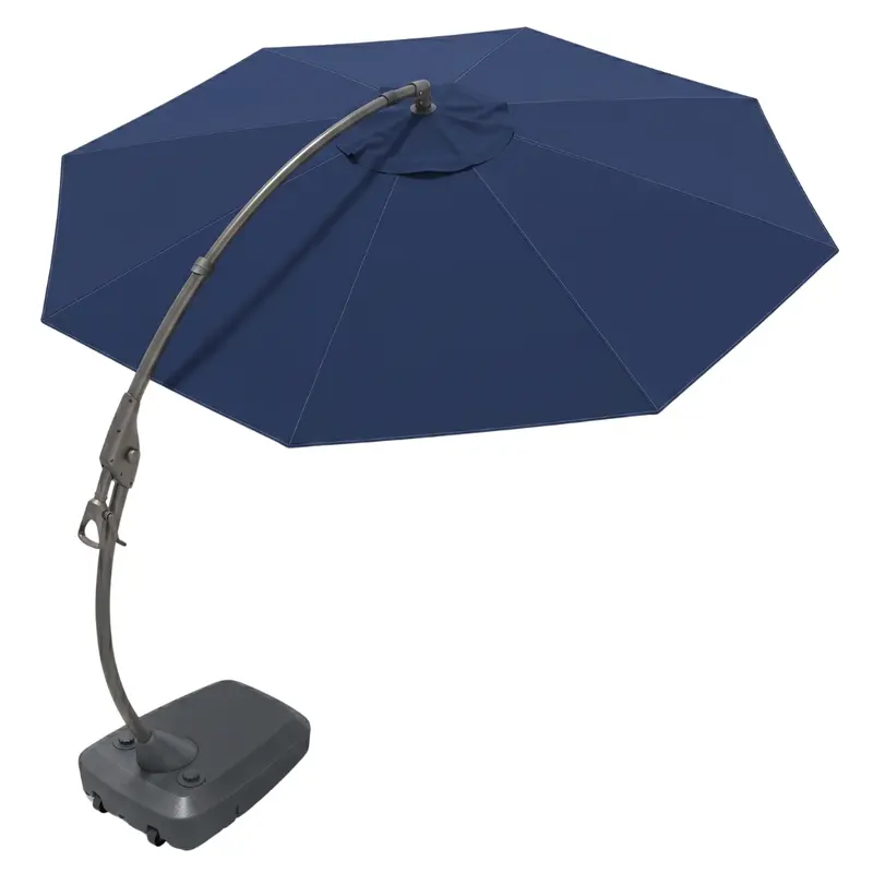 12 ft runder Kragarm-Marktschirm mit rollbarem, befüllbarem Sockel