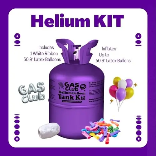 13-L-Heliumflasche für Ballons zu Hause – Heliumballon-Flasche für bis zu 50 Latexballons 2