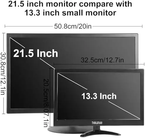 13,3-Zoll-Kleinmonitor für PC – Mini-LED-Monitor mit 1366 × 768 Auflösung, HDMI-, VGA-, AV- und BNC-Eingang sowie USB-Anschluss – geeignet für Fire Stick, Computer, Xbox und Raspberry Pi mit integrierten Lautsprechern 2