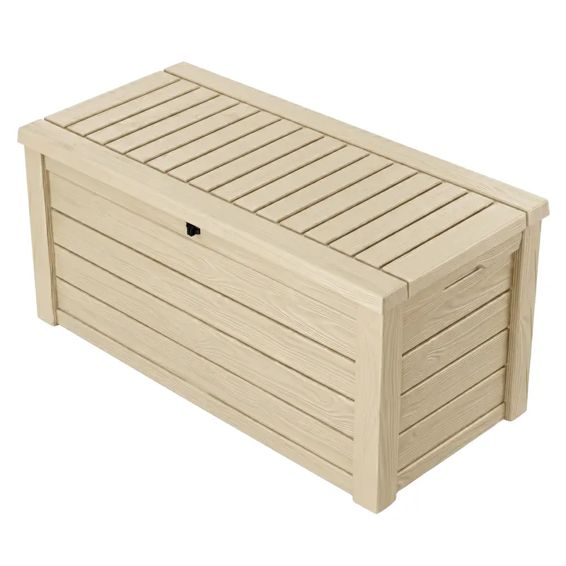 150-Gallonen-Resin-Aufbewahrungsbox für Terrasse und Balkon – Aufbewahrungsbank für den Außenbereich