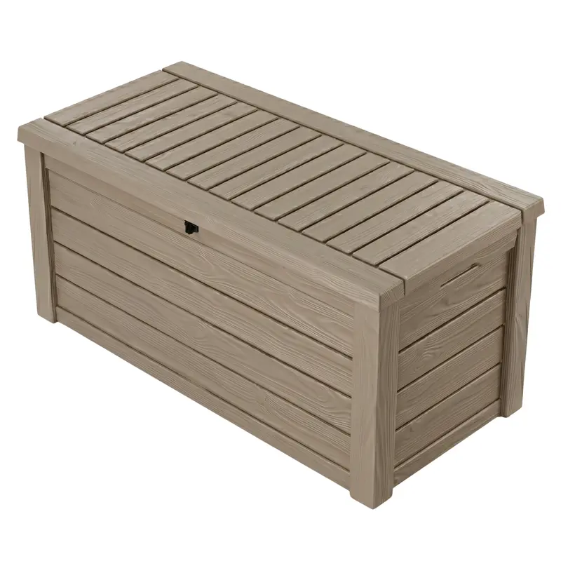 150-Gallonen-Resin-Aufbewahrungsbox für Terrasse und Balkon – Aufbewahrungsbank für den Außenbereich