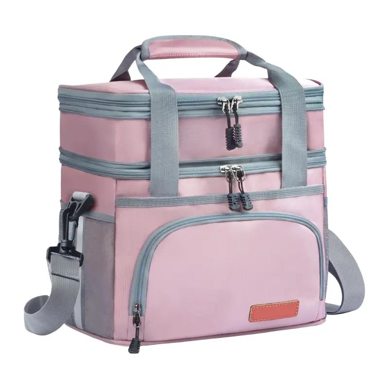 16-Liter-isolierte Lunchtasche mit zwei Fächern und Schultergurt