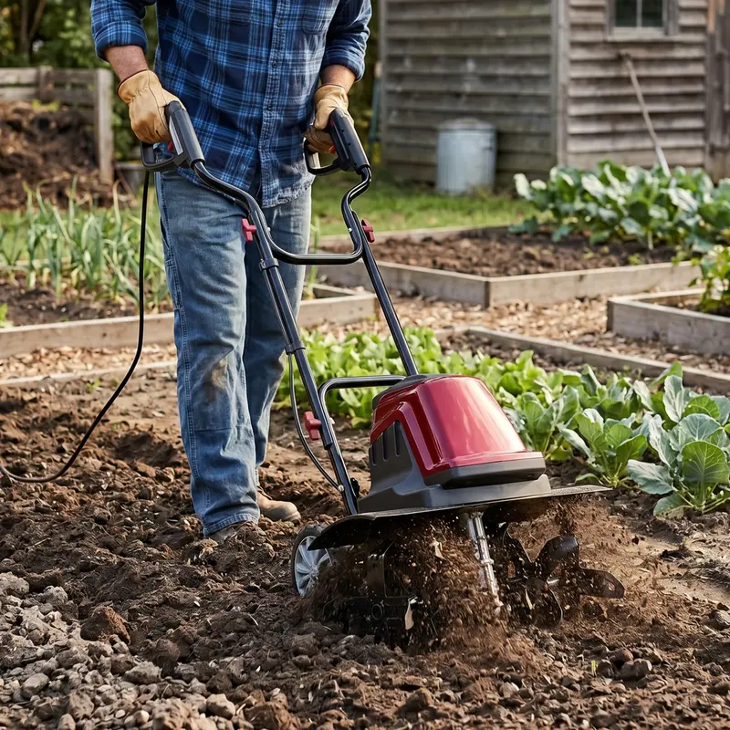 18-Zoll-elektrischer Gartenfräser mit 6 Stahlzinken und Netzanschluss