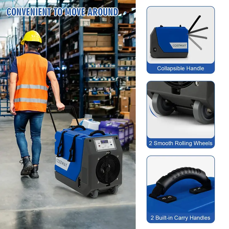 180-Pinten/Tag-Gewerbede-humidifier, Industrie-Dehumidifier mit 7,5 m Schlauchlänge – für Keller, Lagerhallen u. a.