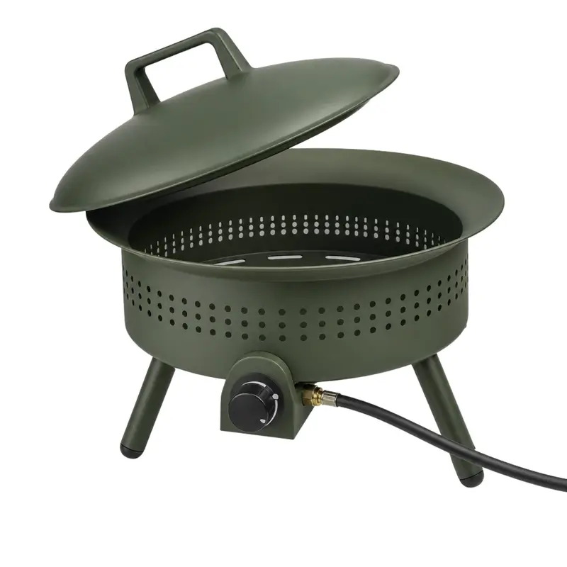 19-Zoll-Camping-Propan-Feuerstelle mit Abdeckung und Flammenregelung
