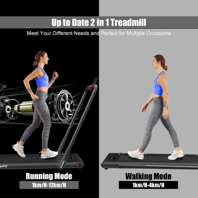 2-in-1-Klapp-Laufband, 2,25-PS-Unter-Schreibtisch-elektrisches Superfit-Laufband