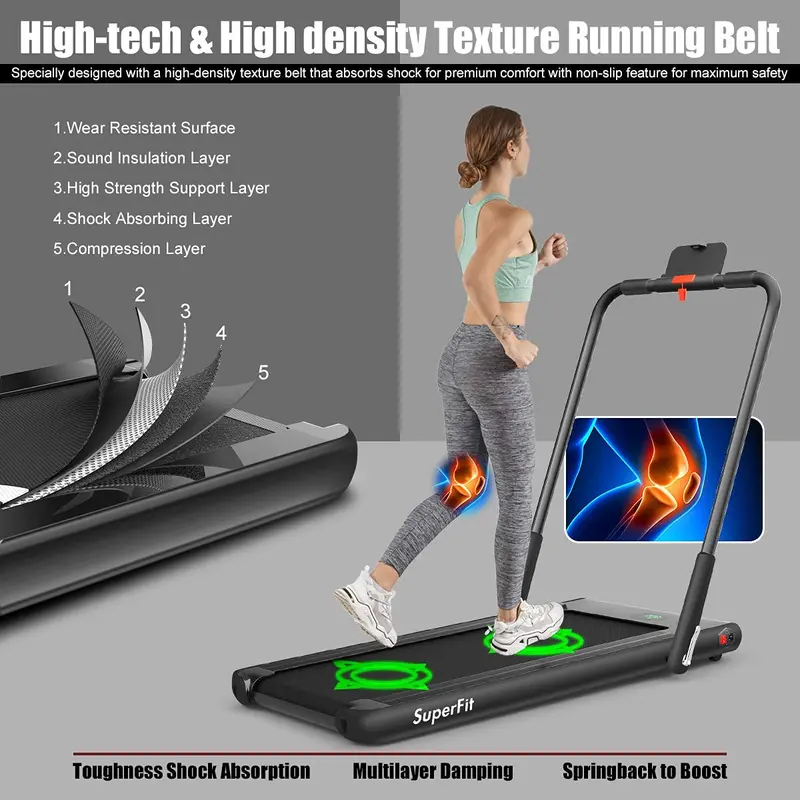 2-in-1-Klapp-Laufband, 2,25-PS-Unter-Schreibtisch-elektrisches Superfit-Laufband