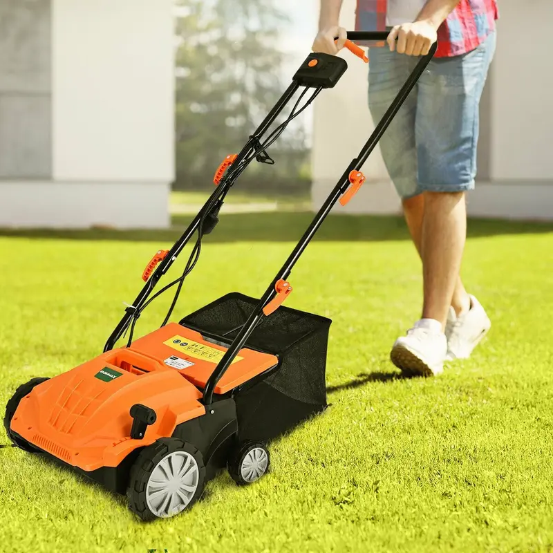 2-in-1-Rasenentmooser mit 12 A, 3-stufig einstellbare Tiefe für Unkrautentfernung