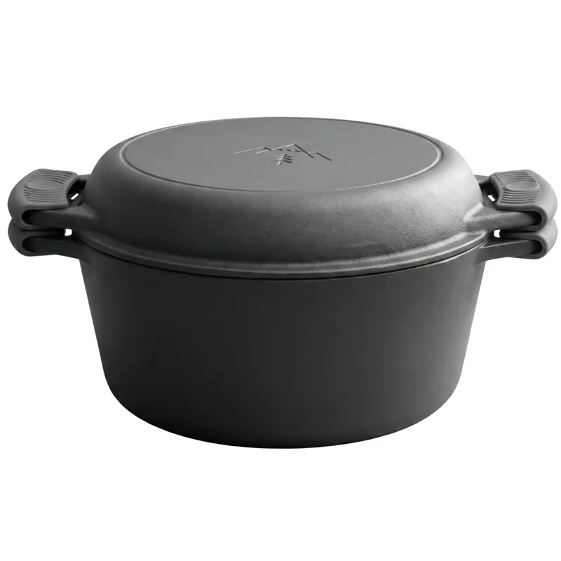 2-in-1 vorgewürzte Gusseisen-Dutch Oven mit Pfannendeckel-Kombination 2