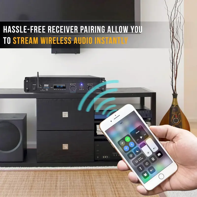 2-Kanal-Bluetooth-Leistungsverstärker – 2000 W, brückbar, für 19-Zoll-Rackmontage, professionelles Audio-System für Heim- und Entertainment-Anwendungen mit TRS-/XLR-Eingang, LCD-Display, Brückenschaltung und Kühlgebläse – Stereoempfänger