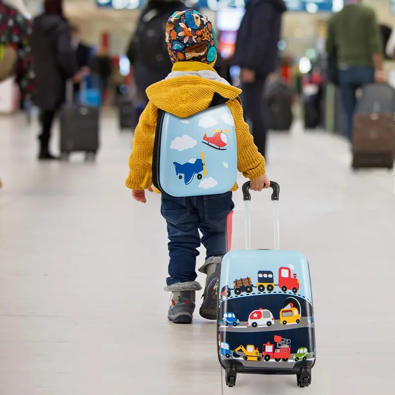2-teiliges Kindergepäckset mit Spinner-Rädern für Jungen und Mädchen – Dunkelblau 2