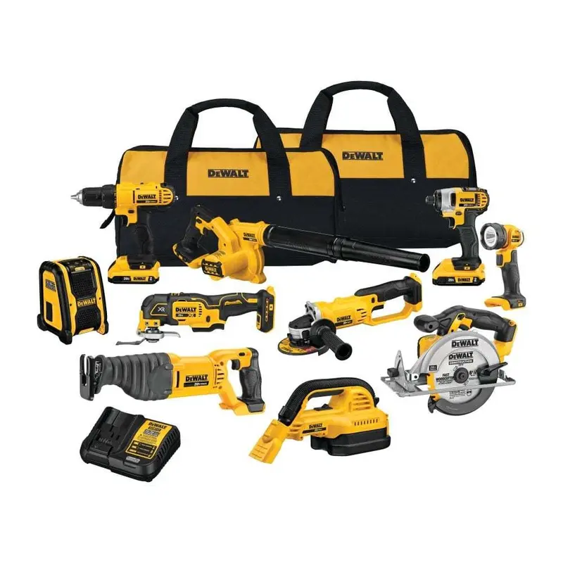 20 V MAX 10-Teile-Kombi-Set DCK1020D2 mit Akkus und Ladegerät