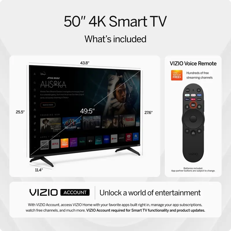2026 VIZIO 50" Klasse 4K UHD LED HDR Smart-TV (V4K50M-08)