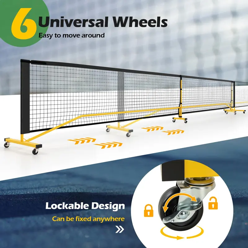 22-Fuß-regelkonformes Pickleball-Netzsystem mit stabilem Metallrahmen