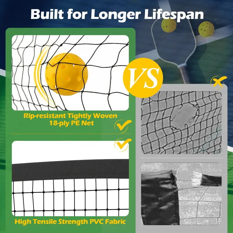 22-Fuß-regelkonformes Pickleball-Netzsystem mit stabilem Metallrahmen