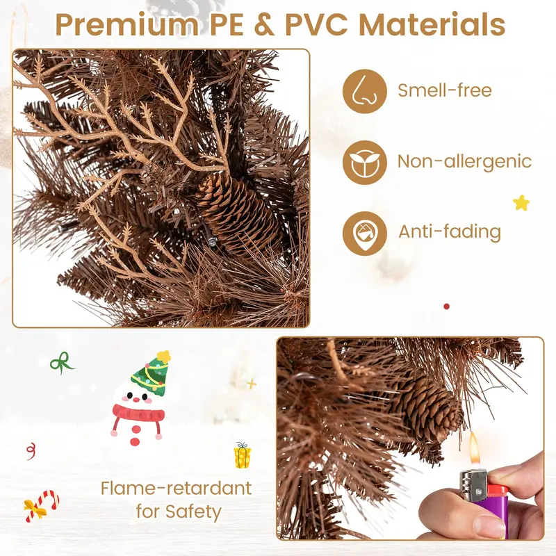 24-Zoll-Weihnachtskranz mit vormontierter Beleuchtung, 105 Zweigspitzen und 35 warmweißen LED-Leuchten – 1 Stück