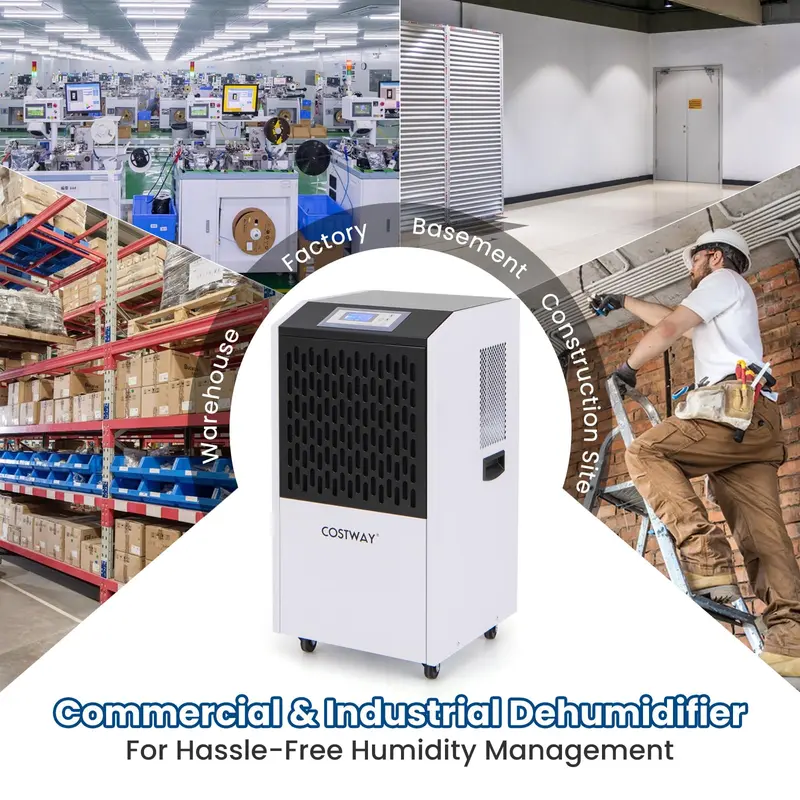 250-Pinten-Gewerbede-humidifier mit Abflussschlauch, industrieller Hochleistungs-Dehumidifier