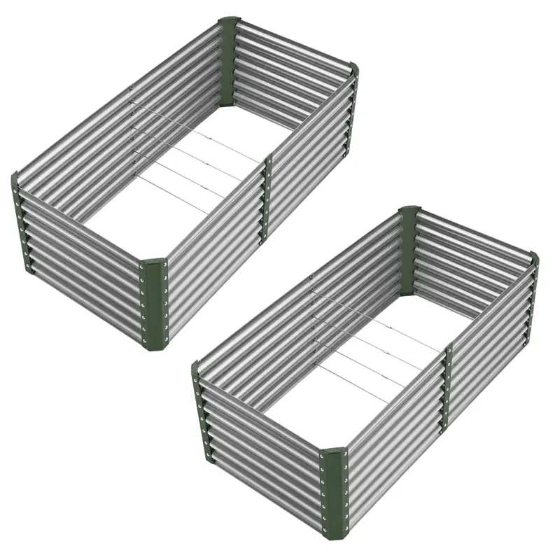 2er-Pack Hochbeet aus verzinktem Metall, 183 × 91 × 61 cm