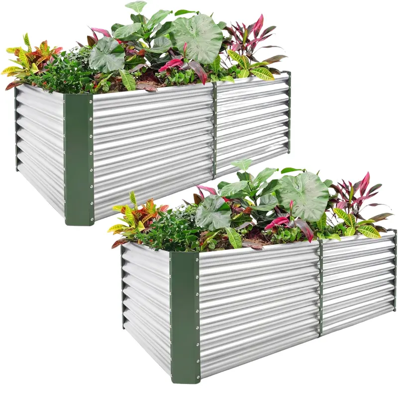 2er-Pack Hochbeet aus verzinktem Metall, 183 × 91 × 61 cm
