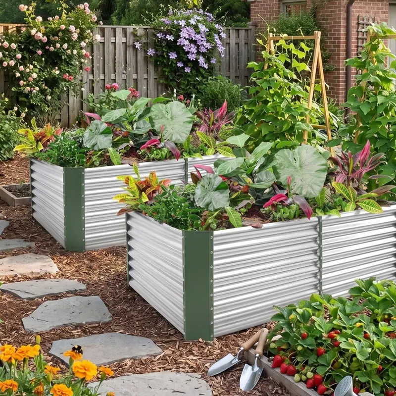 2er-Pack Hochbeet aus verzinktem Metall, 183 × 91 × 61 cm