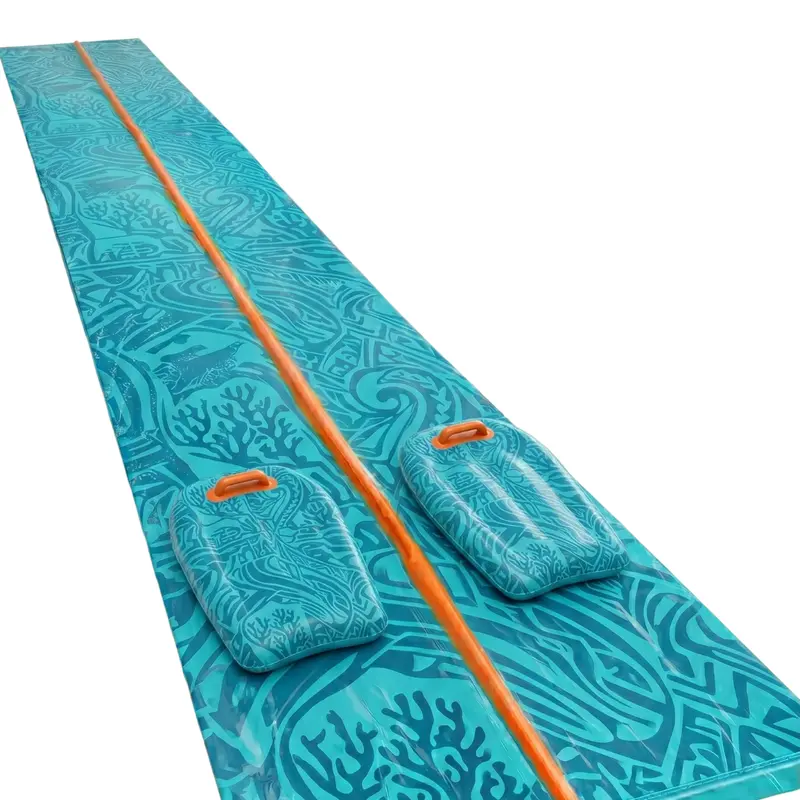 30 x 4,5 ft Rasen-Wasserrutsche mit Sprühdüsen und 2 Aufstiegsbrettern 2