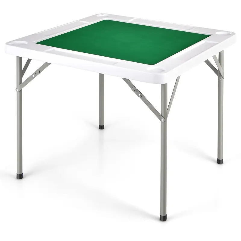 35" Klappbarer Mahjong-Tisch | Tragbarer quadratischer Pokertisch mit verschleißfestem PVC-Desktop