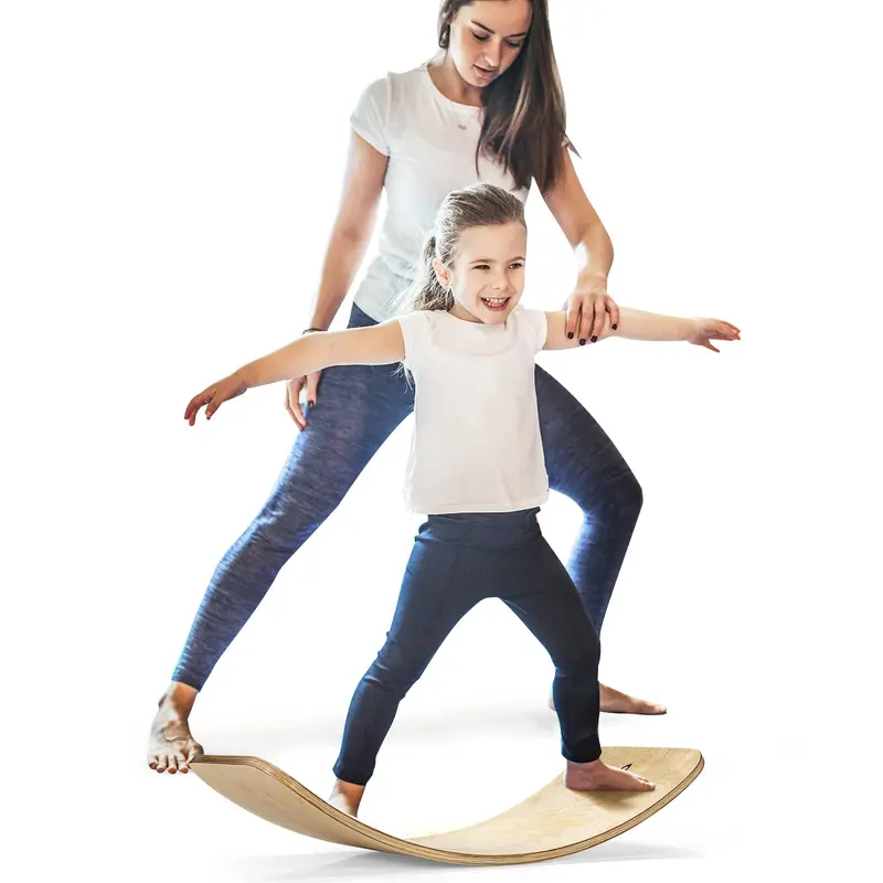 35-Zoll-Holz-Balance-Brett für Kinder und Erwachsene – Tragkraft bis 300 kg