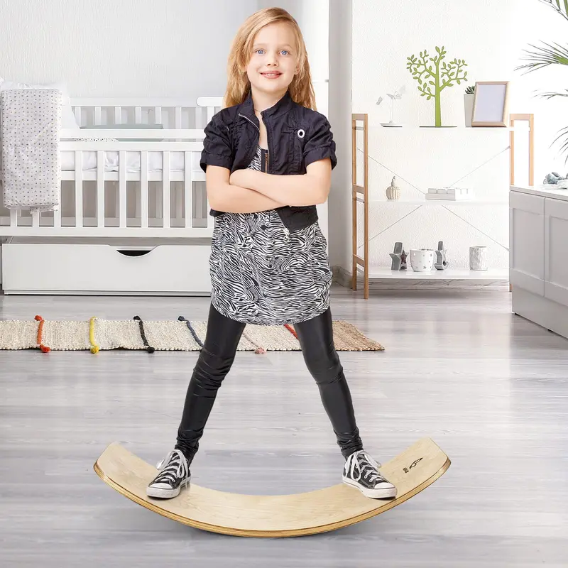 35-Zoll-Holz-Balance-Brett für Kinder und Erwachsene – Tragkraft bis 300 kg 2
